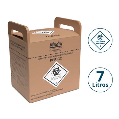 Caixa Coletor Perfuro-cortante Descartavel 7l  C/1 Un Medix