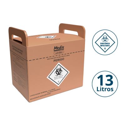 Caixa Coletor Perfuro-cortante Descartavel 13l  C/1 Un Medix