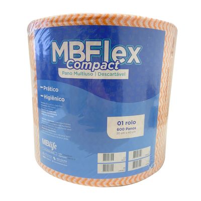 Pano Multiuso Mbflex Compact Laranja Rolo 20cm X 240m C/600 Panos Medix