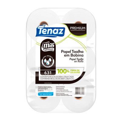 Papel Toalha Bobina 20cm X 200m 30g 6 Rolos Premium Mili Professional 631
