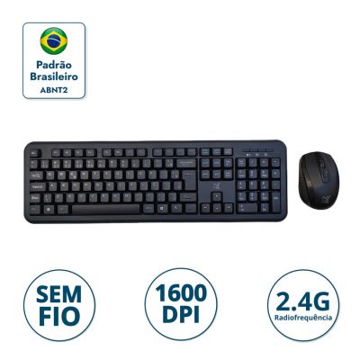 Teclado E Mouse Sem Fio Exagon 60000146 Maxprint