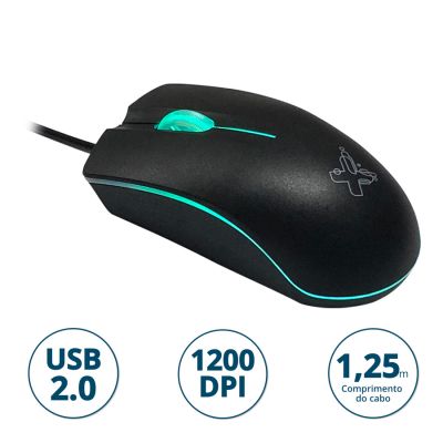 Mouse Com Fio Usb Ergon Preto 60000138 Maxprint