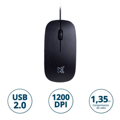 Mouse Com Fio Usb Surface Preto 60000144 Maxprint