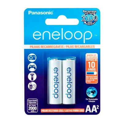 Pilha Recarregavel Aa Eneloop Bk-3mcce/2bb 2000mah C/2 Un Panasonic