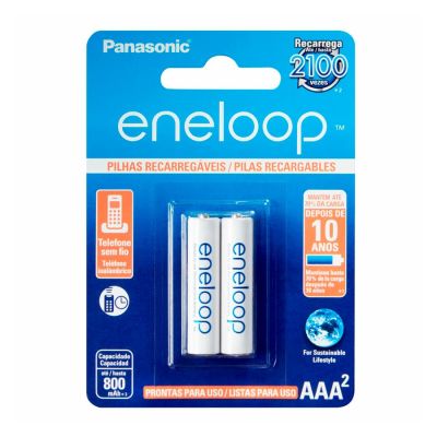 Pilha Recarregavel Aaa Eneloop Bk-4mcce/2bb 800mah C/2 Un Panasonic