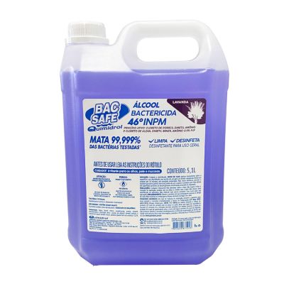 Alcool Liquido Bac Safe 46% Lavanda 5,1l Quimidrol