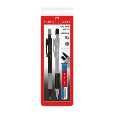 Lapiseira Poly Slim Office 0.7mm Cz/pt Sm/07slimofcp Bls C/2 Faber-castell
