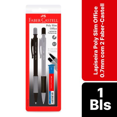 Lapiseira Poly Slim Office 0.7mm Cz/pt Sm/07slimofcp Bls C/2 Faber-castell