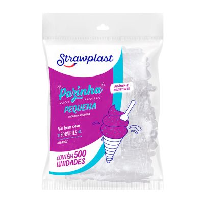 Pazinha Plastica Para Sorvete Cristal C/500un Strawplast