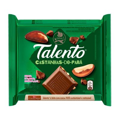 Chocolate Talento Com Castanhas-do-para 85g