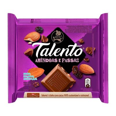 Chocolate Talento Amendoa E Passas 85g