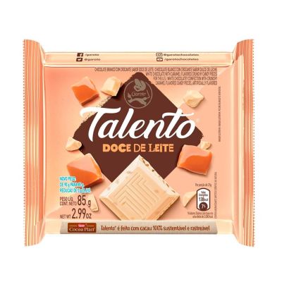 Chocolate Branco Talento Com Doce De Leite 85g