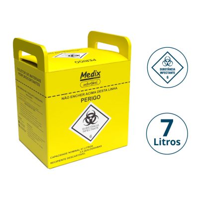 Caixa Coletor Perfuro-cortante Premium Descartavel 7l C/1 Un Medix