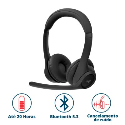 Headset Sem Fio Zone 300 Preto 981-001406 Logitech