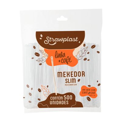 Mexedor Plastico Para Cafe Slim 11cm Cristal C/500 Strawplast