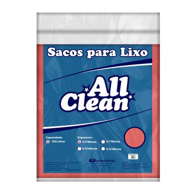Saco De Lixo 100l Vermelho 5mc C/50 All Clean