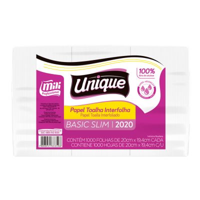 Papel Toalha Interfolhado Branco 19,4x20cm C/1000 Folhas Mili Professional 2020