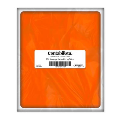 Saco De Lixo 20l Laranja Leve 3mc C/50 Ecoplan
