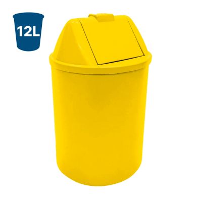 Cesto De Lixo 12l Plastico C/ Tampa Basculante Amarelo Eb9am Jsn