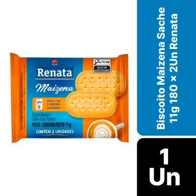 Biscoito Maizena Sache 11g 180x2un Renata