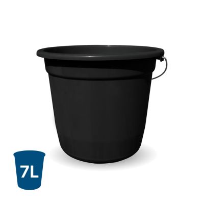 Balde Plastico Economico 7l Preto Fiory