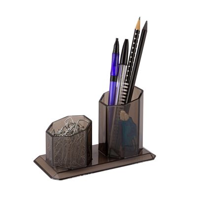 Porta Lapis E Clips Home Office Fume 10250035 Maxcril