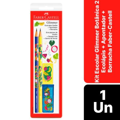 Kit Escolar Glimmer Botanica 2 Ecolapis + Apontador + Borracha Faber-castell