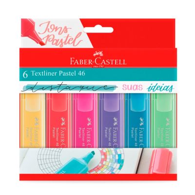 Marca Texto Textliner Pastel 46 6 Cores Mt/15466 Faber-castell