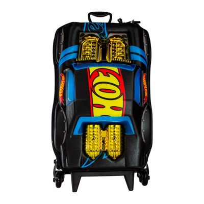 Mochila Infantil C/ Rodas 3d Hotwheels Night Shifter Preto 2520am25 Maxtoy