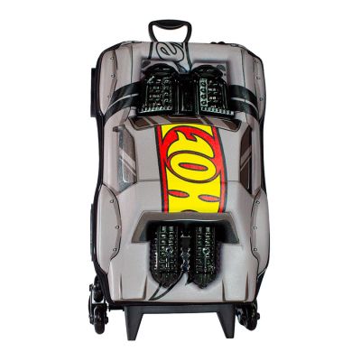 Mochila Infantil C/ Rodas 3d Hotwheels Night Shifter Cinza 2520cm25 Maxtoy
