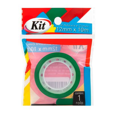 Fita Adesiva 12mm X 10m Color Verde Kit