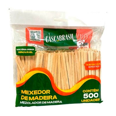 Mexedor Madeira Para Bebidas 11cm C/500un 1119 Casca Brasil