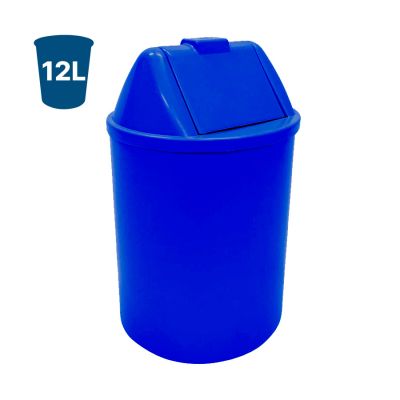 Cesto De Lixo 12l Plastico C/tampa Basculante Azul Eb9a Jsn
