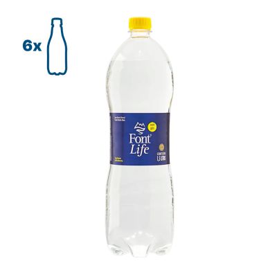 Agua Mineral Com Gas 1500ml C/6 Garrafas Font Life
