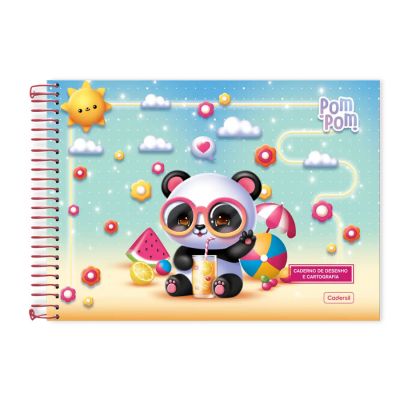 Caderno Cartografia Espiral Capa Dura 80fls Pompom Cadersil