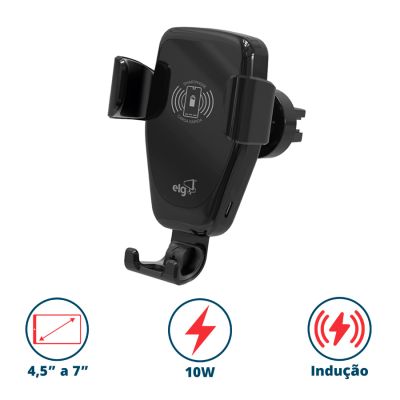 Suporte Veicular C/ Carregador Sem Fio P/ Saida De Ar Ch360wa Elg