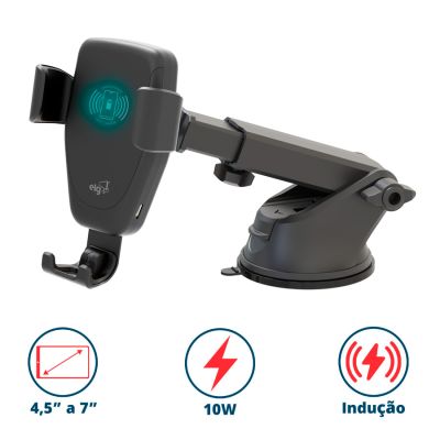 Suporte Veicular C/ Carregador Sem Fio C/ Ventosa Ch360wv Elg