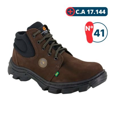 Botina De Seguranca Nobuck Marrom Cafe Nº41 Ecosafety (ca 17144)