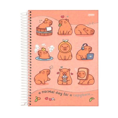 Caderno Universitario Capa Dura 1x1 80fls Capyvibes Jandaia