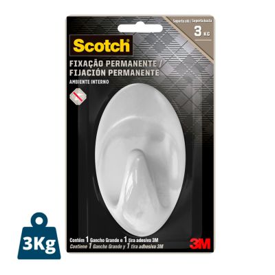 Gancho Scotch Grande Branco 3m Ww