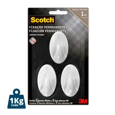 Gancho Scotch Medio Branco C/ 3 3m