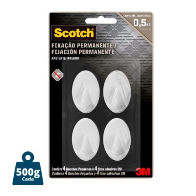 Gancho Scotch Pequeno Branco C/ 4 3m