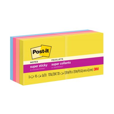Post-it Colecao Alegria De Verao Amarelo/laranja/rosa/azul 720 Fls 47 X 47mm 3m