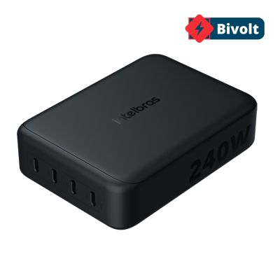 Carregador De Mesa Multiportas Ec40 240w Preto Intelbras