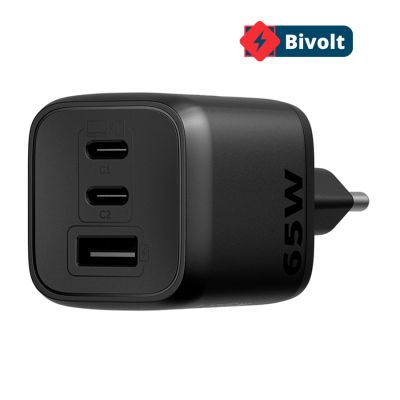 Carregador 3 Portas Ec21 65w Preto Intelbras