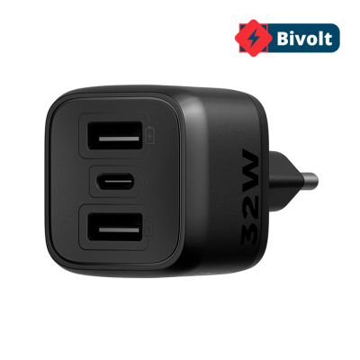 Carregador 3 Portas Ec12 32w Preto Intelbras