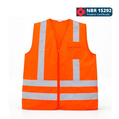 Colete De Sinalizacao Refletivo C/ Ziper Laranja M Vicsa