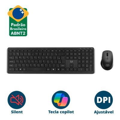 Teclado E Mouse Sem Fio Cs1100 Silencioso Tc402 Multi