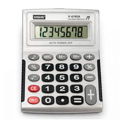Calculadora De Mesa 8 Digitos V-6190 Prata Vighs