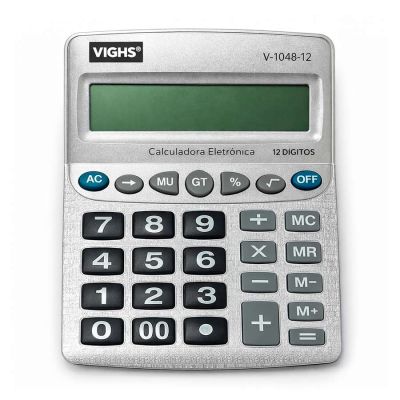Calculadora De Mesa 12 Digitos V-1048-12 Prata Vighs
